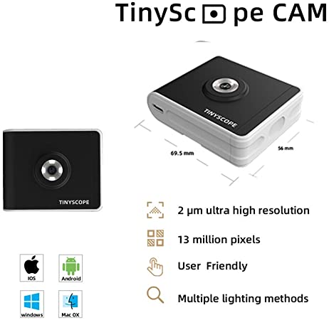 Photo 1 of TinyScope USB Phone Microscope Camera 400X to 1000X, Digital Microscope 13MP Pocket Microscope Compatible with Android iOS Windows, Portable Microscope Camera