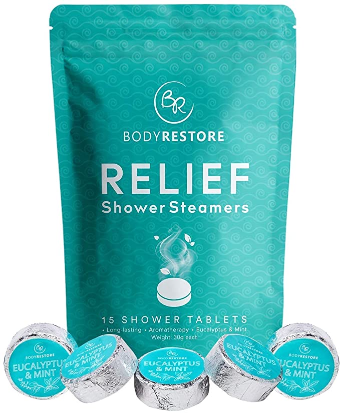 Photo 1 of BodyRestore Shower Steamers (Pack of 15) Mother's Day Gifts for Mom - Eucalyptus & Peppermint Essential Oil Scented Aromatherapy Shower Bomb, Shower Tablets - Gifts for Women and Men