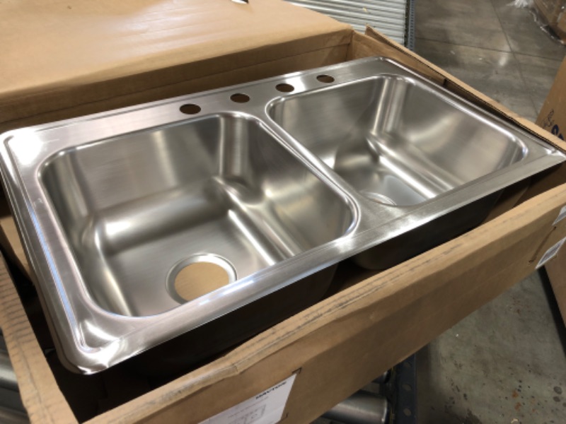 Photo 2 of Elkay DSE233194 Dayton Equal Double Bowl Drop-In Stainless Steel Sink