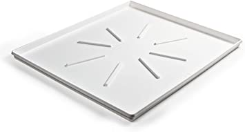 Photo 1 of Camco Front-Load Washing Machine Drain Pan, Protects Your Floor from Washing Machine Leaks, Outside Dimensions are: 30.5” x 34.5” x 1.64” tall, Inside Dimensions are: 29” x 33”, White (21007)
