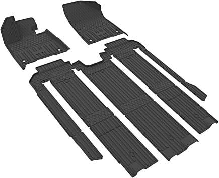 Photo 1 of 3W Floor Mats Compatible for Toyota Sienna (2021-2022) 7 Seat 1st, 2nd and 3rd Row TPE All Weather Custom Fit Floor Car Liners Black (Not for 8 Seat)
