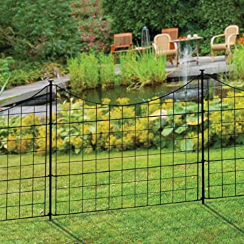 Photo 1 of Zippity Outdoor Products WF29001 25" H Dig Metal Garden Fence, (5 Panels), Black
