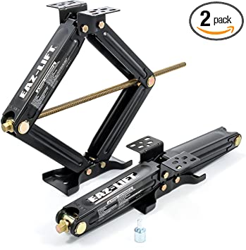 Photo 1 of Camco 48830 Eaz-Lift 24" RV Stabilizing Scissor Jack| Fits Pop-Up Campers and Travel Trailers | Supports Up to 7,500 lb.| 2-Pack
