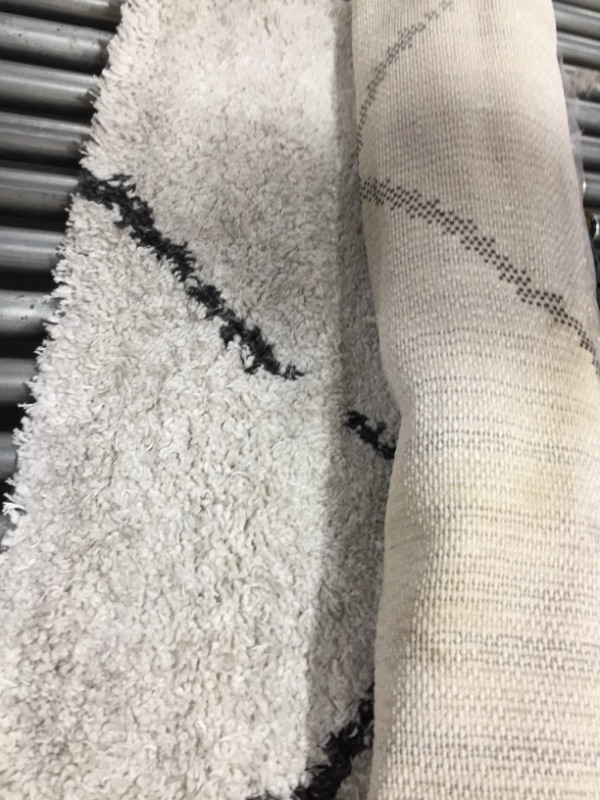 Photo 1 of 9*12ft White/Black Diamond Decorative Carpet
