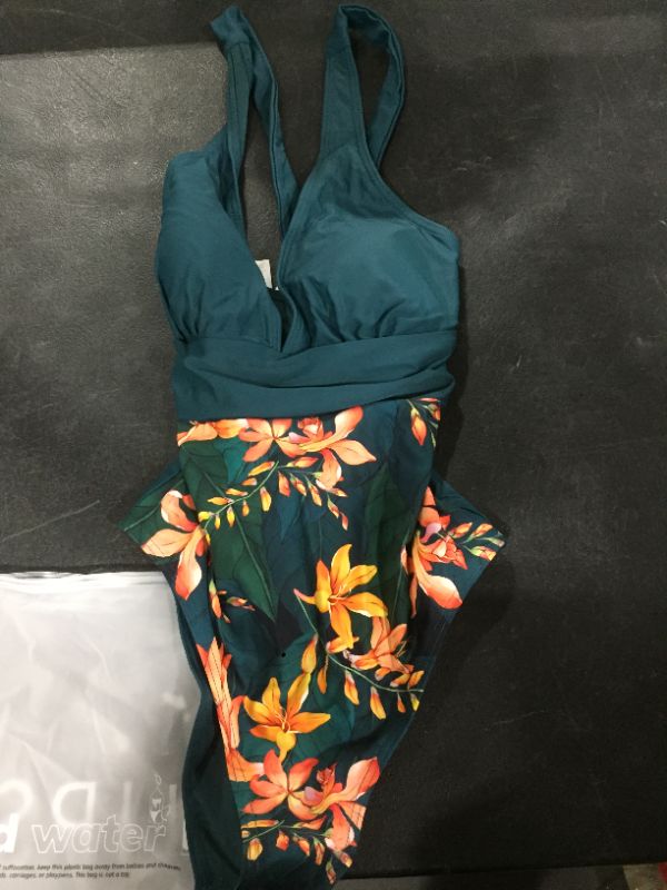 Photo 2 of Eleanor Floral Plunge Criss Cross One Piece Swimsuit
SIZE M