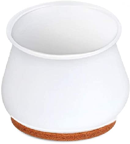 Photo 1 of 40Pcs Silicone Furniture Leg Caps with Felt Pad, Intsun Elastic Chair Legs Cups Protection Cover Round Chair Leg Floor Protectors Anti-Slip Bottom Table Feet Pads Prevents Scratches and Noise (White)
