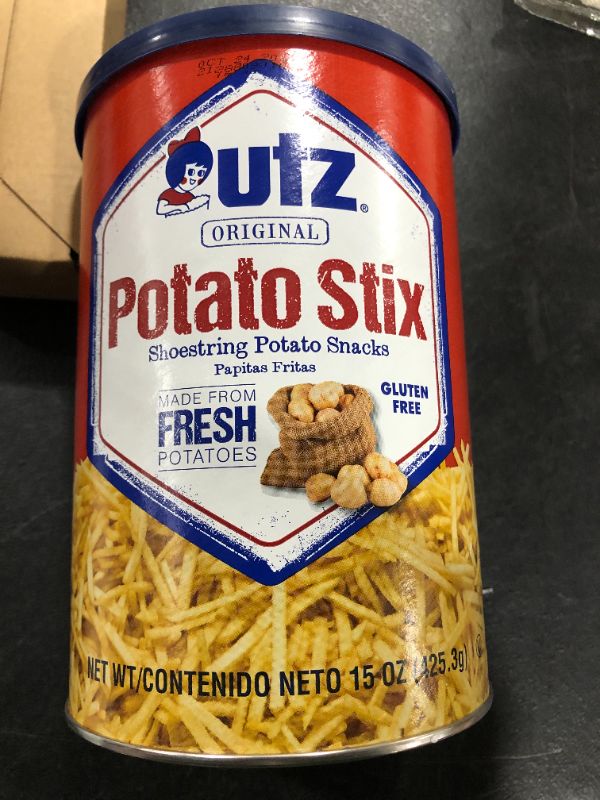 Photo 2 of 2 PACK Utz Potato Stix, Original – 15 Oz. Canister – Shoestring Potato Sticks Made from Fresh Potatoes, Crispy, Crunchy Snacks in Resealable Container, Cholesterol Free, Trans-Fat Free, Gluten-Free Snacks
BB OCT 24 2022