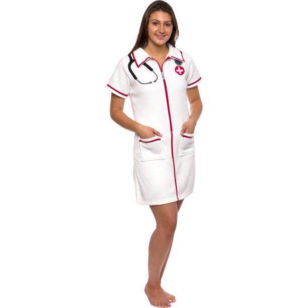 Photo 1 of FUNZIEZ! Nurse Costume for Women Classic Hospital Medical Scrub Dress (White, X-Small)
SIZE XS