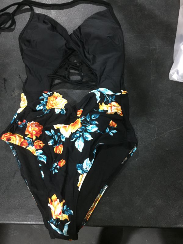 Photo 1 of Maya Floral O-Ring Criss Cross One Piece Swimsuit
SIZE L