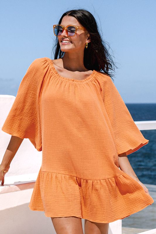 Photo 1 of Sarina Round Neckline Ruffled Cover Up
SIZE M