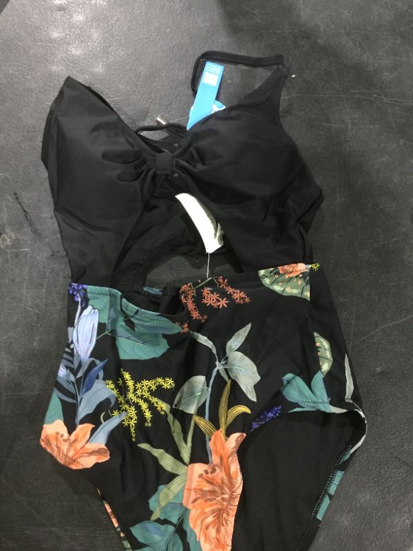 Photo 1 of Teal Floral Scalloped Bikini
SIZE L