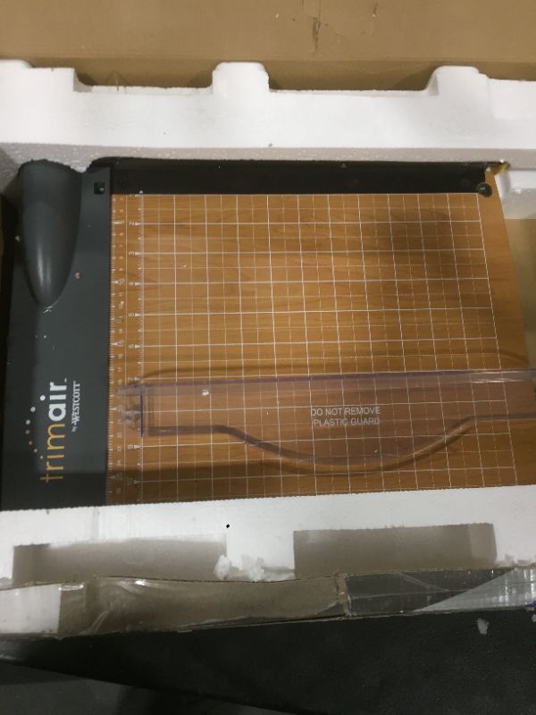 Photo 1 of Westcott TrimAir Titanium Guillotine Paper Trimmer, Wood Base, 12"