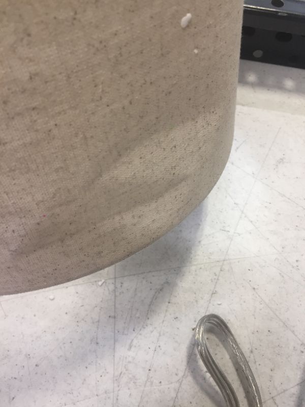 Photo 1 of Amazon Brand – Stone & Beam Industrial Round Concrete Table Desk Lamp with Light Bulb and Beige Shade, 16"H
