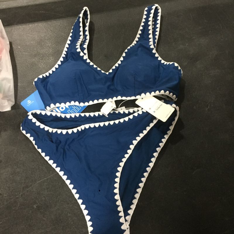 Photo 2 of Blue And White Crochet Trim Sporty Bikini
SIZE M