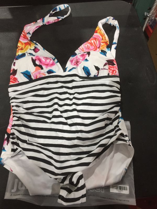 Photo 1 of Bold Floral And Stripe Halter One Piece Swimsuit
SIZE XXL