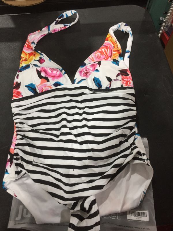 Photo 1 of Bold Floral And Stripe Halter One Piece Swimsuit
SIZE XXL