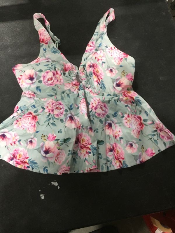 Photo 2 of Floral Plus Size Ruffle Tankini Top only