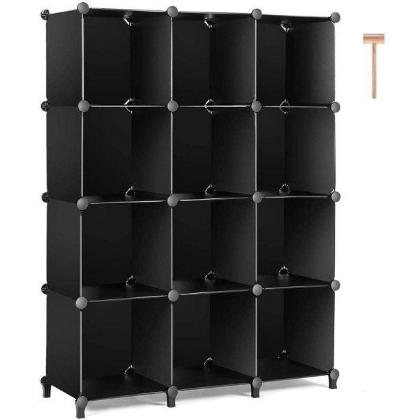 Photo 1 of Cube Storage 12-Cube Closet Organizer Storage Shelves Cubes Organizer DIY Closet Cabinet Black Color
