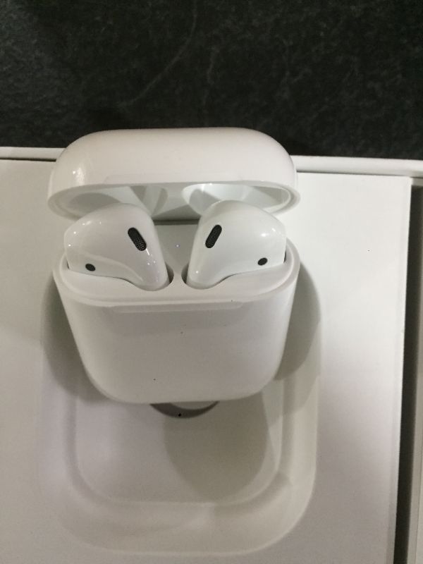 Photo 3 of Apple AirPods (2nd Generation) MV7N2AM/a with Charging Case - Stereo - Wireless - Bluetooth - Earbud - Binaural - in-ear
