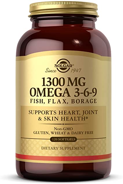 Photo 1 of Solgar 1300 mg Omega 3-6-9, 120 Softgels - Fish Oil Supplement - Support for Heart, Joint & Skin Health - Includes Flaxseed & Borage - Contains EPA & DHA - Omega 3 Fatty Acids - 40 Servings