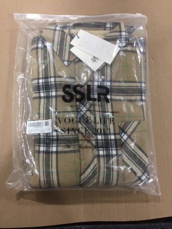 Photo 2 of SSLR Mens Fleece Shirt Long Sleeve Casual Button Down Plaid Flannel Jackets for Men (S)
