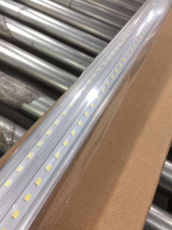 Photo 3 of 8FT LED Light Fixtures 72W, 8FT LED Shop Light 5000K Daylight White Dual Side T8 V-Shape Integrated 8 Foot LED Tube Lights(150W Fluorescent Light Equivalent), 8640Lm, Clear Cover (6 Pack)
