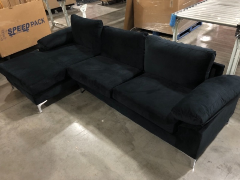 Photo 2 of AMANDA MODERN VELVET LARGE SECTIONAL SOFA
