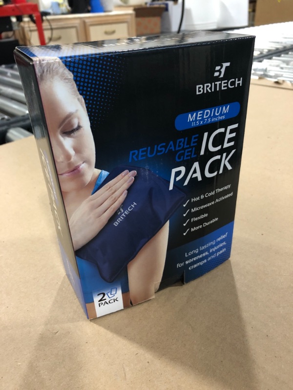 Photo 2 of Britech Gel Ice Pack for Injuries Reusable – Hot & Cold Therapy Pack Compress Flexible Ice Pack Great for Back, Shoulder, Elbow, Knee Pain Relief – Therapy for Swelling & Bruises (Medium (Pack of 2))
