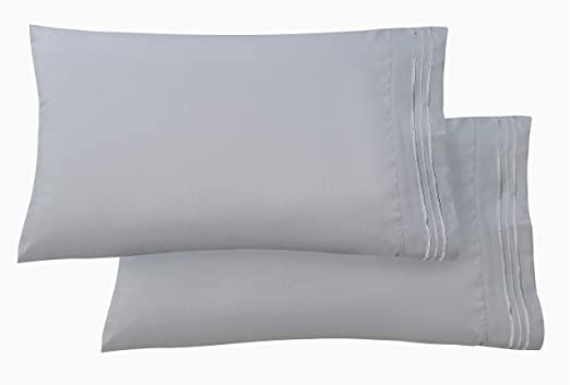 Photo 1 of Elegant Comfort Luxury Ultra-Soft 2-Piece Pillowcase Set 1500 Thread Count Egyptian Quality Microfiber Double Brushed-Wrinkle Resistant, King Size, White
