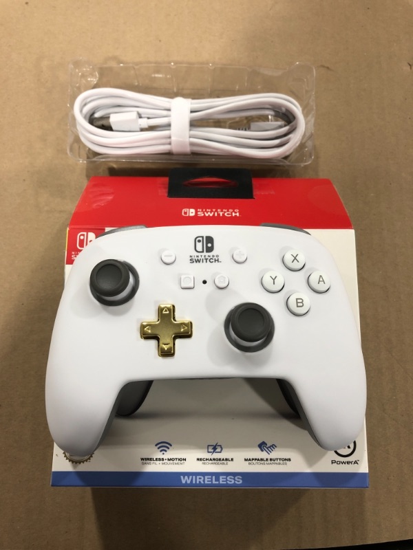 Photo 2 of PowerA Enhanced Wireless Controller for Nintendo Switch - White
