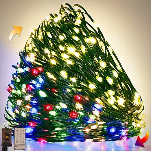 Photo 1 of Bestalent Christmas Tree Lights for Twinkle Fairy Outdoor String Light ULSafety Certification 9 Modes 600LEDS Green Wire with Remote for Indoor Wedding Party Home Halloween ,Warm White&Multicolour
