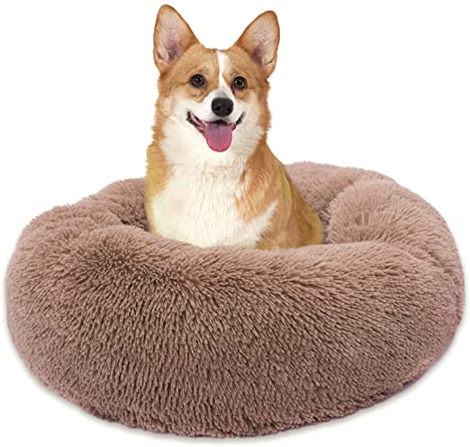 Photo 1 of Calming Dog Bed Donut Cuddler - Faux Fur Round 30"