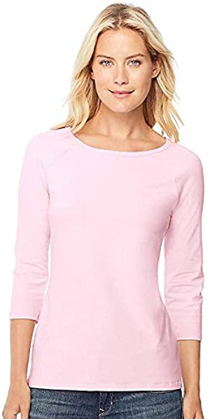 Photo 1 of Hanes Girl's Stretch Cotton Raglan Sleeve Tee (L)
