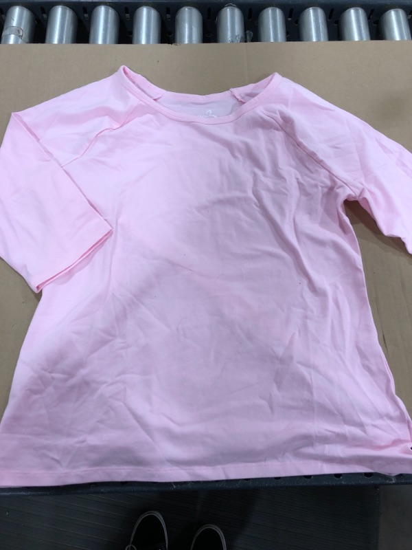 Photo 2 of Hanes Girl's Stretch Cotton Raglan Sleeve Tee (L)
