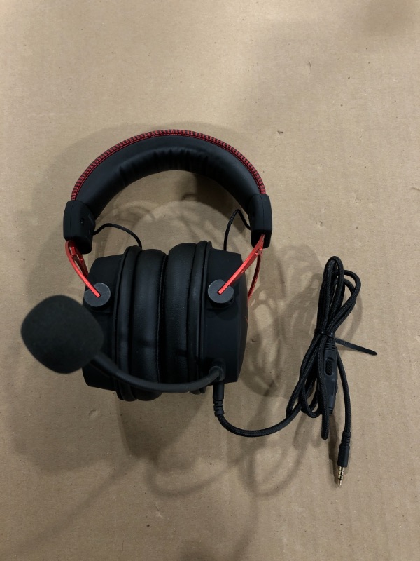 Photo 2 of HyperX Cloud Alpha - Gaming Headset, Dual Chamber Drivers, Legendary Comfort, Aluminum Frame, Detachable Microphone, Works on PC, PS4, PS5, Xbox One, Xbox Series X|S, Nintendo Switch and Mobile – Red