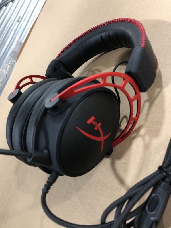 Photo 3 of HyperX Cloud Alpha - Gaming Headset, Dual Chamber Drivers, Legendary Comfort, Aluminum Frame, Detachable Microphone, Works on PC, PS4, PS5, Xbox One, Xbox Series X|S, Nintendo Switch and Mobile – Red