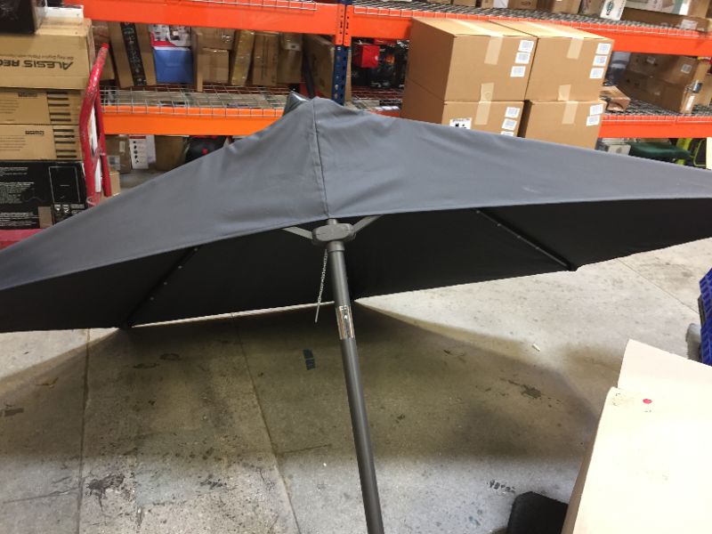 Photo 3 of C-Hopetree 9 ft Outdoor Patio Market Table Umbrella with Solar LED Lights and Tilt, Anthracite ++
