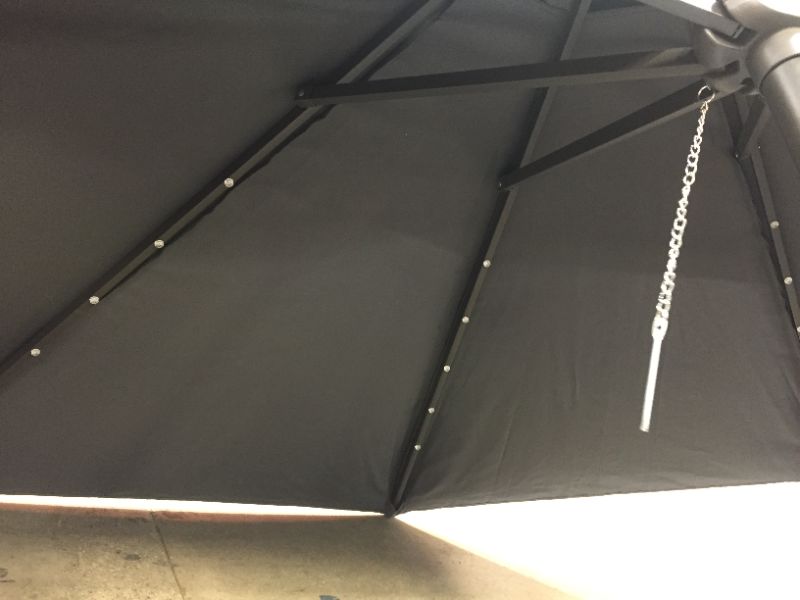 Photo 2 of C-Hopetree 9 ft Outdoor Patio Market Table Umbrella with Solar LED Lights and Tilt, Anthracite ++
