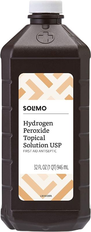 Photo 1 of Amazon Brand - Solimo Hydrogen Peroxide Topical Solution USP, 32 Fl Oz, pack of 6