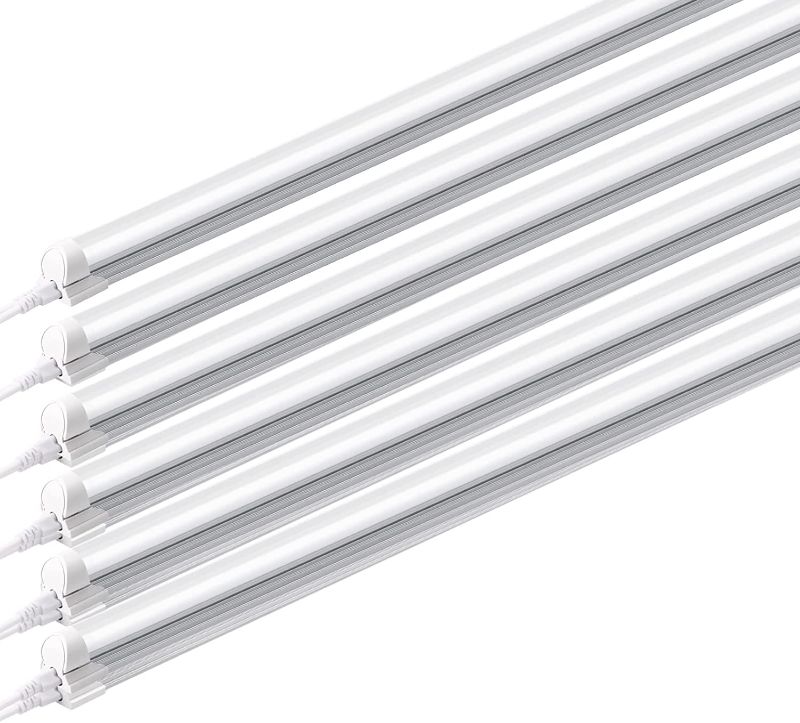 Photo 1 of Barrina (Pack of 6) 8ft Led Tube Light Fixture, 44w, 4500lm, 6500K (Super Bright White) for Garage, Shop, Warehouse, Corded Electric with Built-in ON/Off Switch
