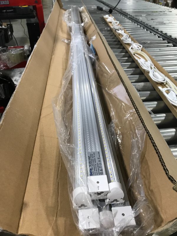 Photo 3 of Barrina (Pack of 6) 8ft Led Tube Light Fixture, 44w, 4500lm, 6500K (Super Bright White) for Garage, Shop, Warehouse, Corded Electric with Built-in ON/Off Switch
