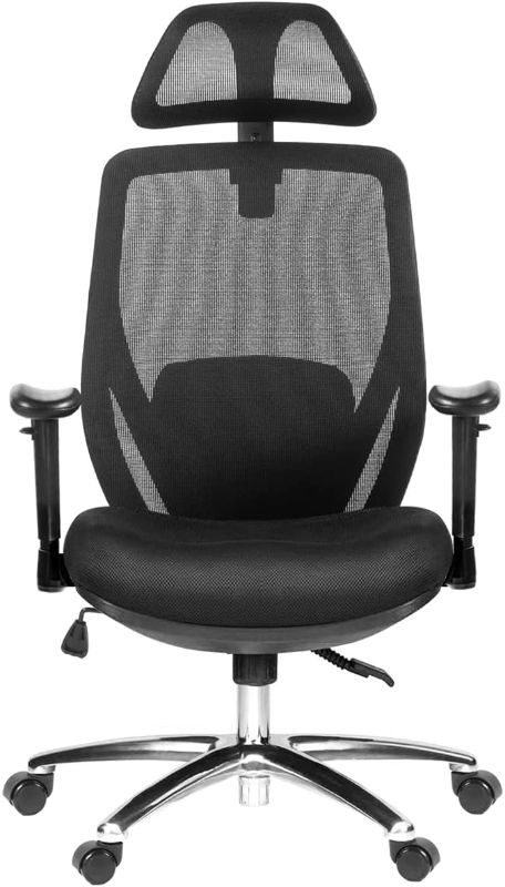 Photo 1 of NOVELLAND Ergonomic Office Chair Back Support, Mesh Office Chair with Lumbar Support, High Back Home Office Chair with Headrest, Adjustable Office Chair Adjustable Arms (Black)
