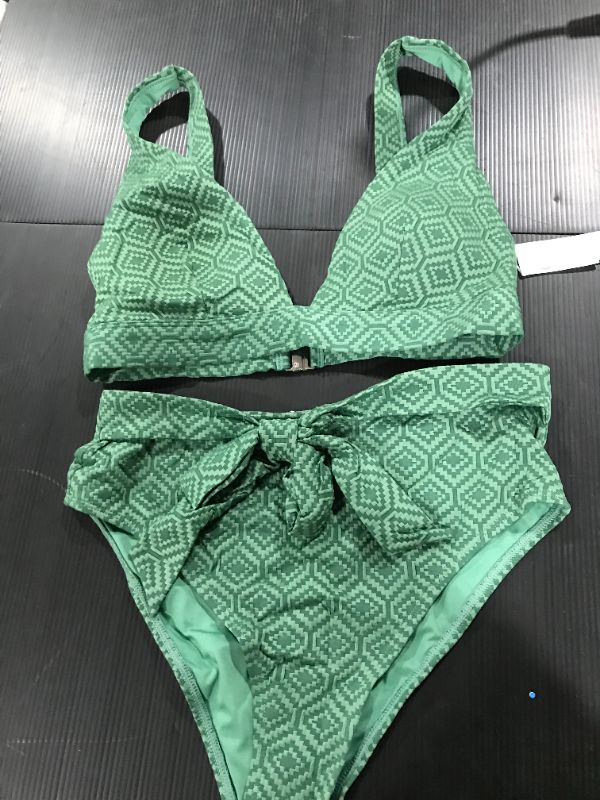 Photo 2 of Armani Green Back Hook High Waisted Bikini

size Medium