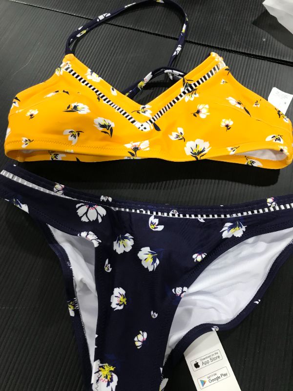 Photo 2 of Yellow And Navy Floral Bikini
SIZE SMALL