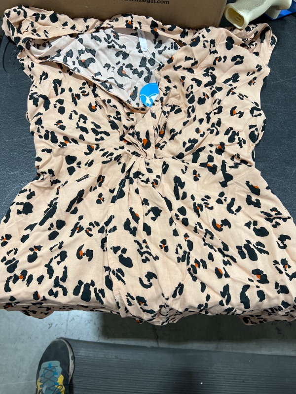 Photo 2 of Fallon Leopard V-Neck Sleeveless Dress SIZE XS
