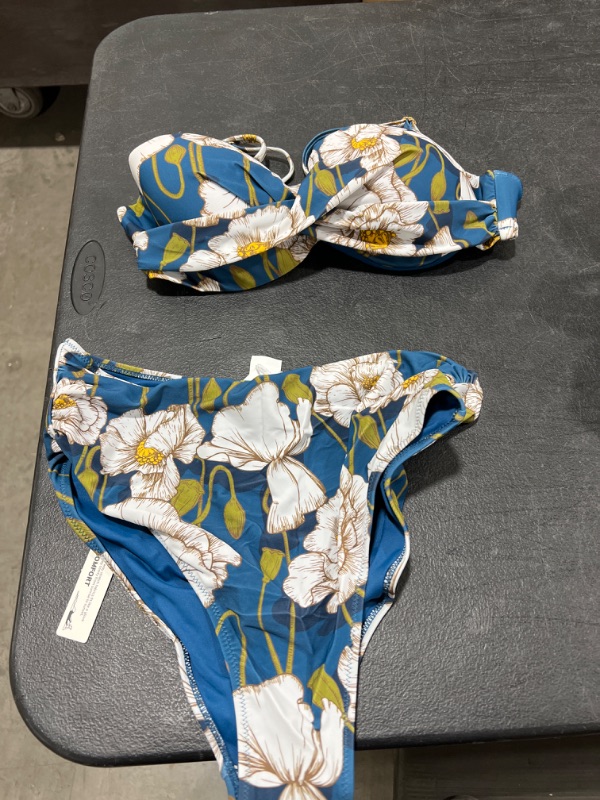 Photo 2 of Camila Floral Bandeau High Waisted Bikini SIZE L