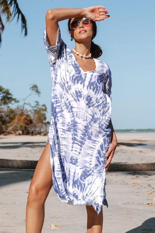 Photo 1 of (S) Praline Split Side Tie Dye Cover Up
