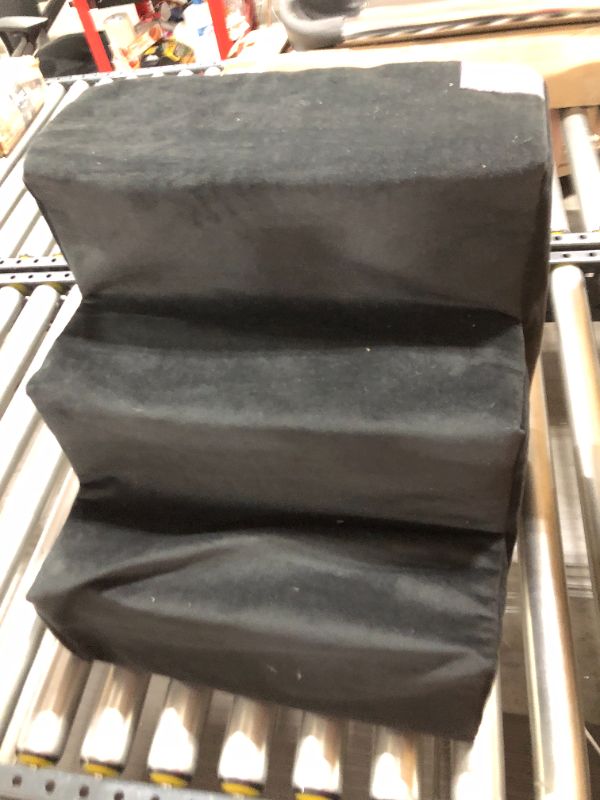 Photo 2 of 3 Step Black Velvet Suede Pet Stairs By Majestic Pet Products

