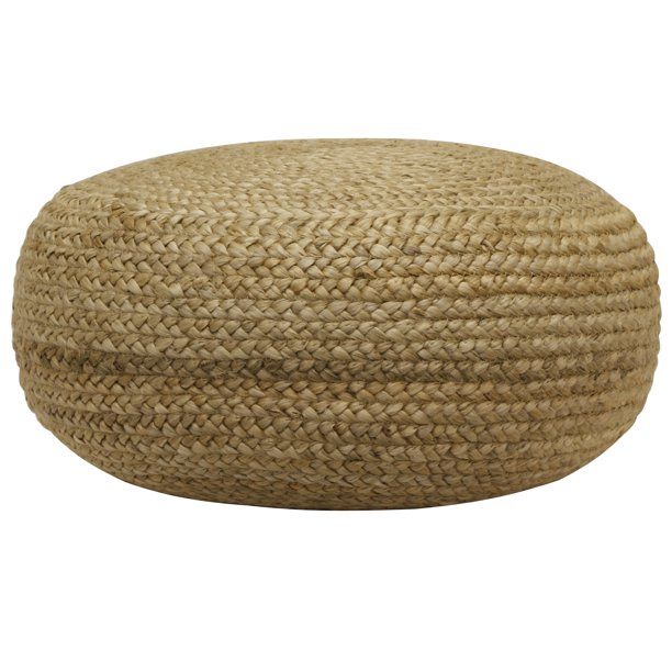 Photo 1 of Decor Therapy Round Woven Natural Jute Pouf, 