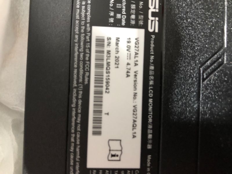 Photo 3 of ASUS VG27AQL1A 27" 2K QHD (2560 x 1440) 170Hz Gaming Monitor
